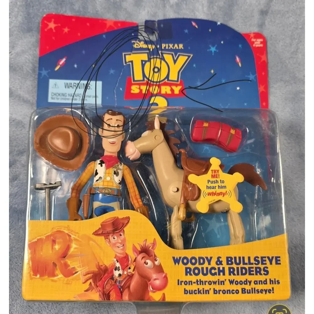 1999 Toy Story 2 🔥 WOODY & BULLSEYE 🔥Rough Riders Action Figures PKG Is Torn